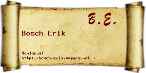 Bosch Erik névjegykártya
